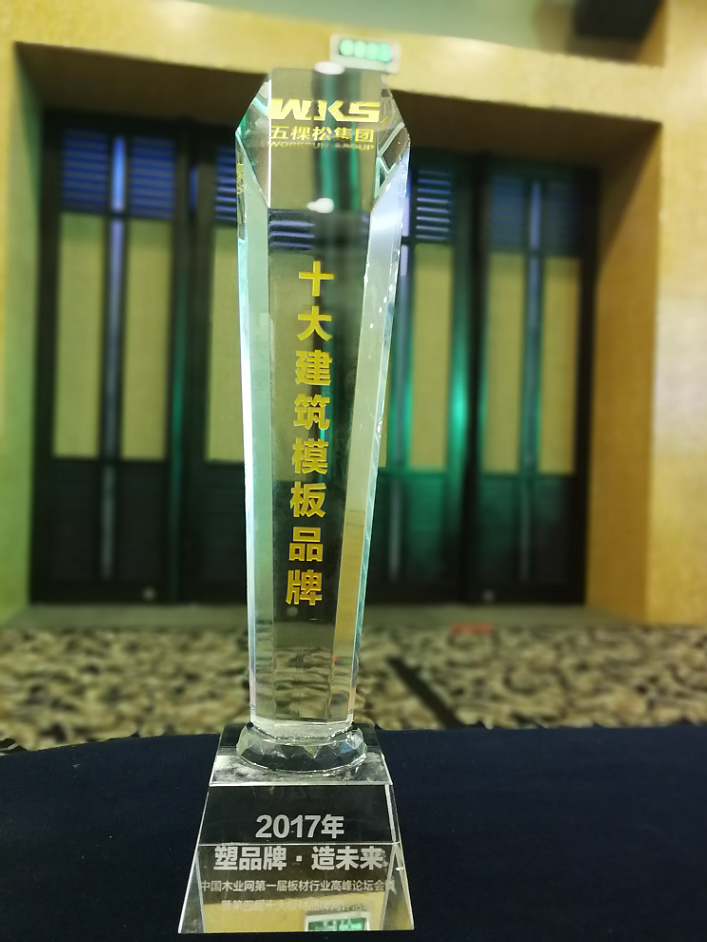  捷報(bào)！捷報(bào)！！五棵松榮獲十大建筑模板品牌 